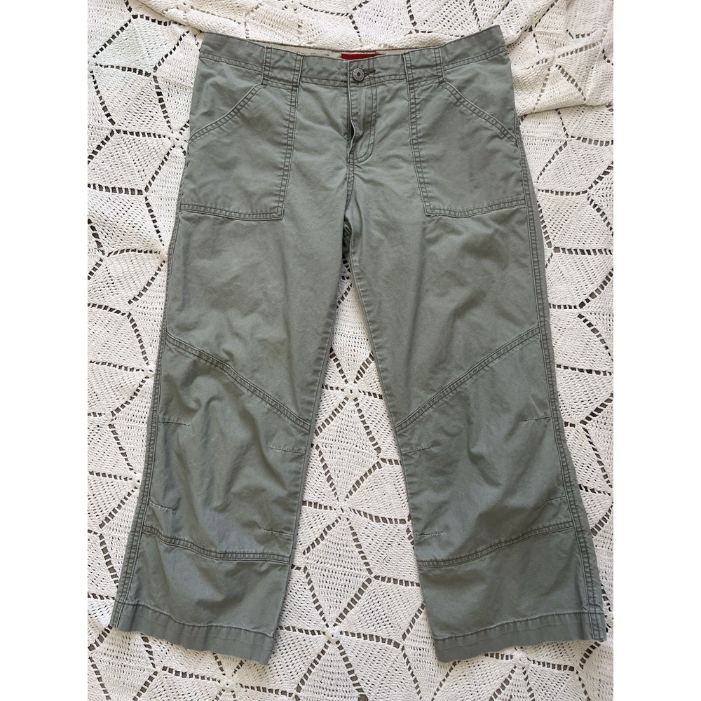 100% Cotton Y2K Vintage Union Bay Capri Pants Utility Olive/Khaki Midrise 7
